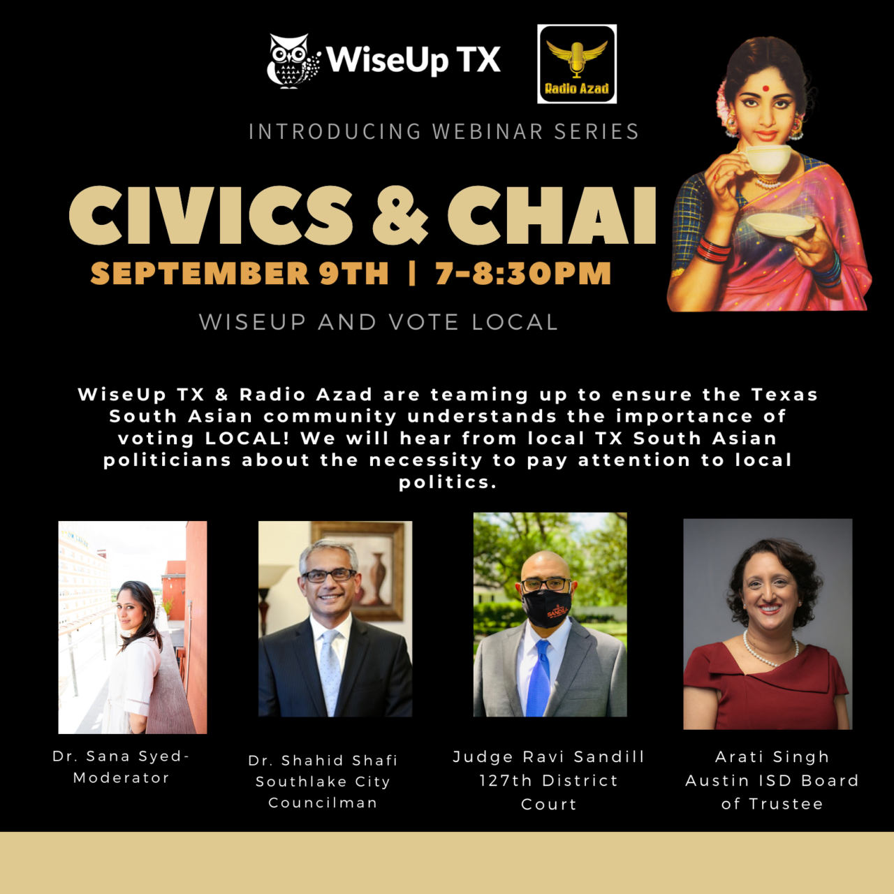 Civics & Chai: WiseUp and Vote Local