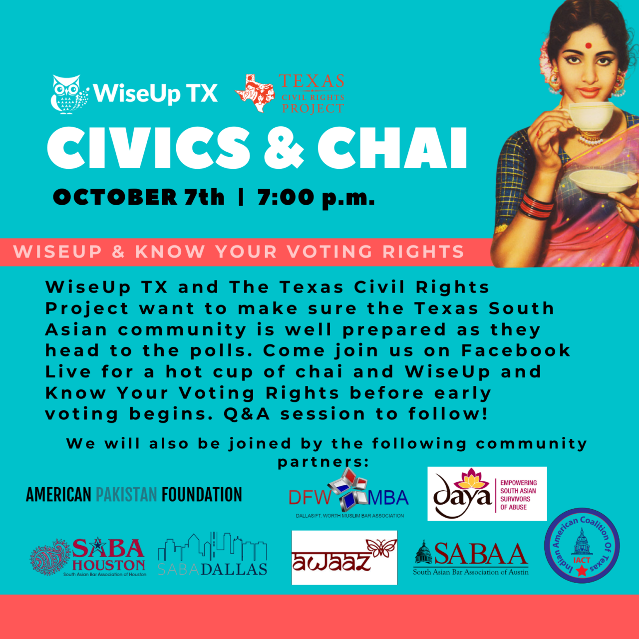 Civics & Chai: WiseUp & Know Your Voting Rights